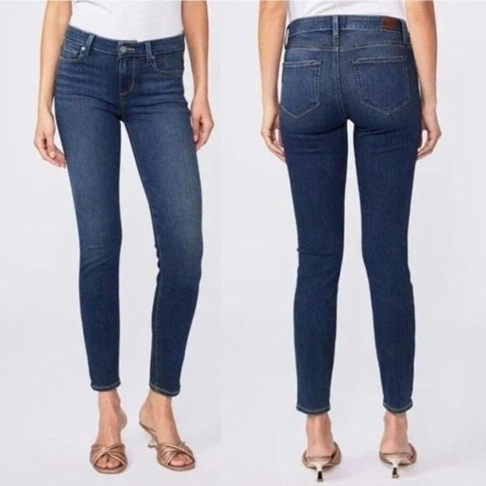 Paige Jimmy Jimmy Jeans Women 26x27.25 Blue Dark Wash Skinny Weston Jeans - Picture 3 of 10